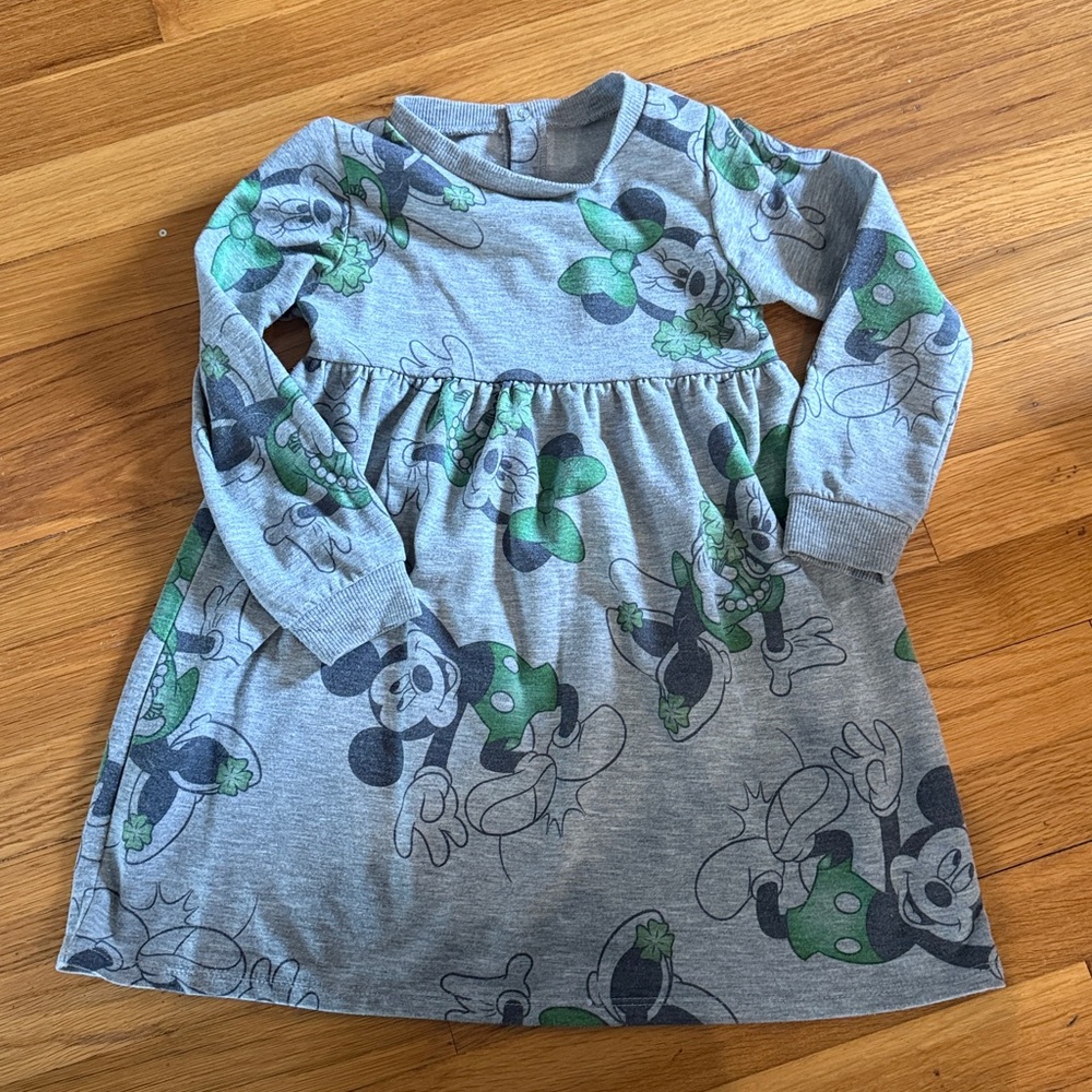 Toddler Girl Minnie Mouse St. Patrick’s Day Long Sleeve Dress